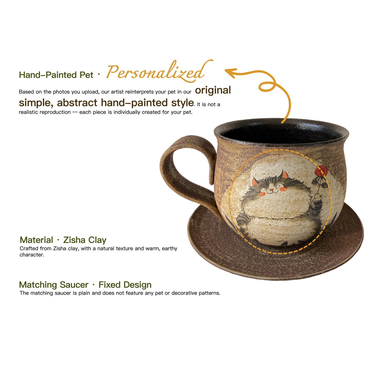 Colline – Tasse personnalisée modelée et peinte à la main