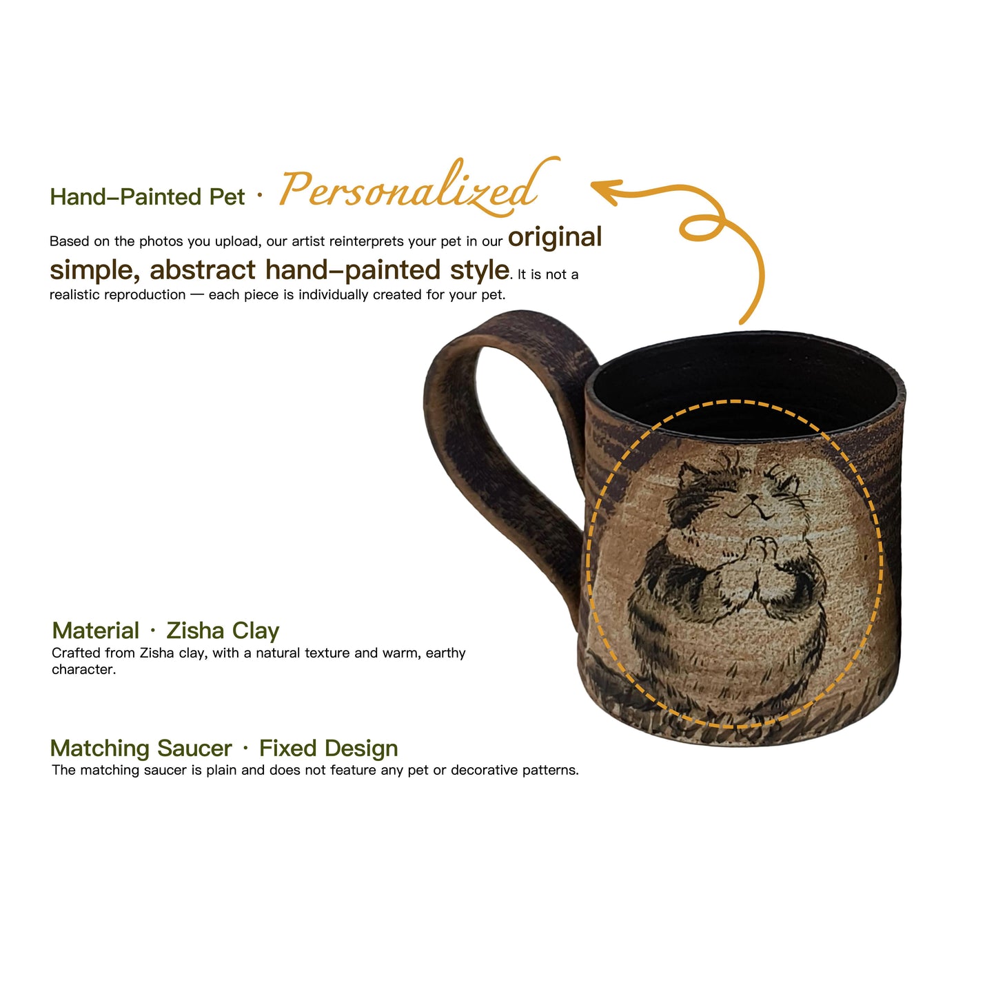 Écorce – Tasse personnalisée modelée et peinte à la main