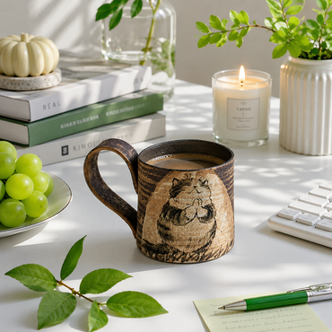 Écorce – Tasse personnalisée modelée et peinte à la main