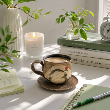 Colline – Tasse personnalisée modelée et peinte à la main