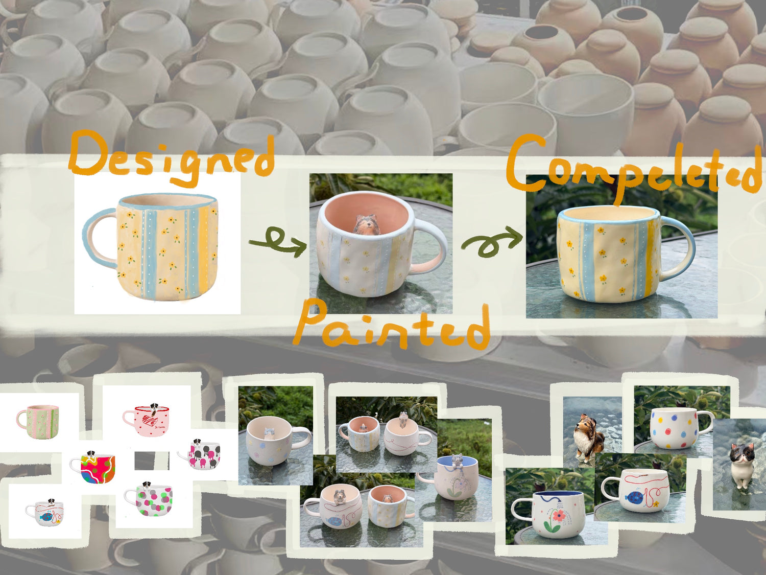 Processus de création d’une tasse personnalisée pour animal, dessinée et peinte à la main – Maison Scott