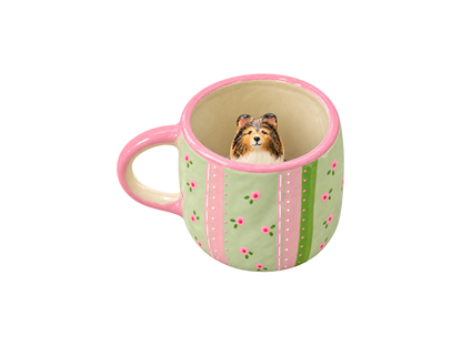 Tasse personnalisée Rosée de Printemps avec figurine d’animal sculptée et peinte à la main