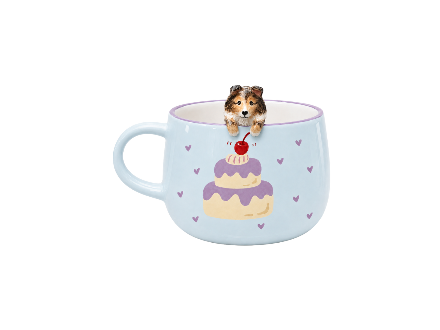 Tasse personnalisée L’heure du goûter avec figurine d’animal sculptée et peinte à la main