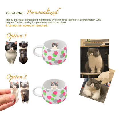 Options de position de la figurine sur la tasse personnalisée Pois Confettis