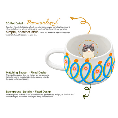 Détails modelés et peints à la main de la tasse personnalisée Pois Dansants