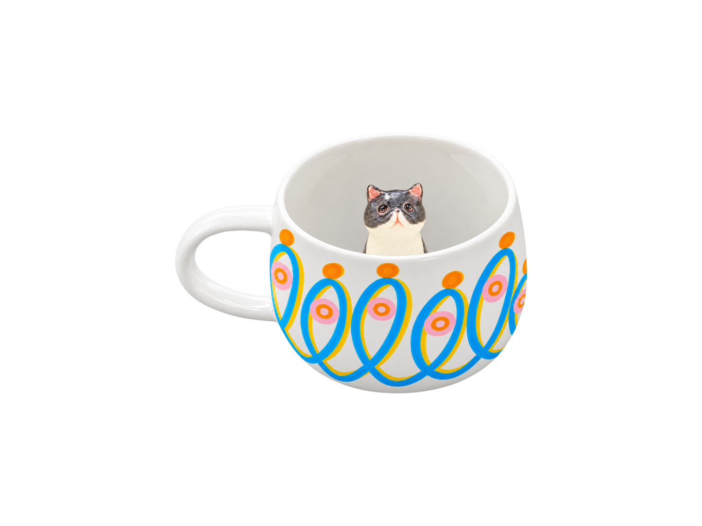 Tasse personnalisée Pois Dansants avec figurine d’animal modelée à l’intérieur