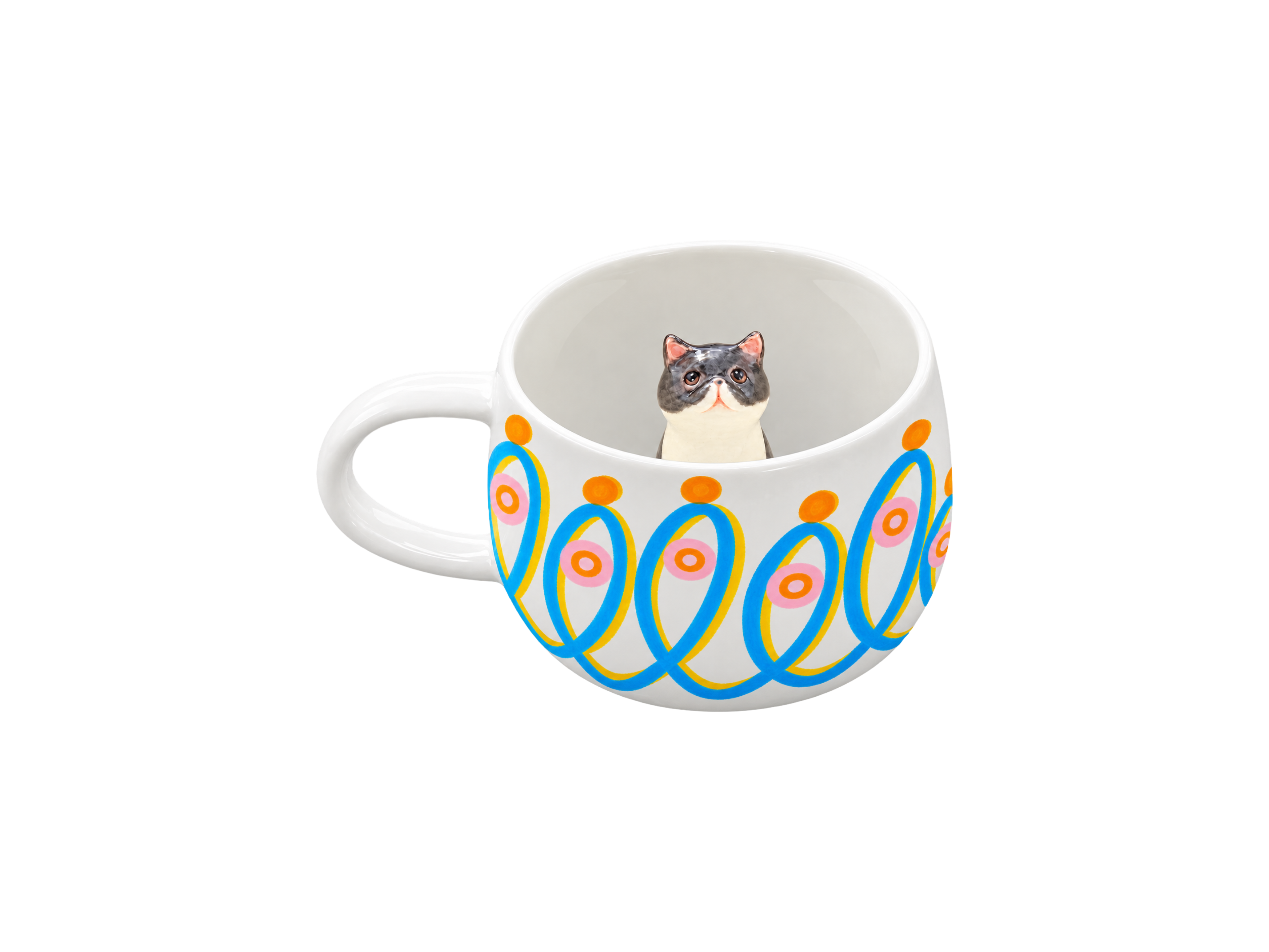 Tasse personnalisée Pois Dansants avec figurine d’animal modelée à l’intérieur