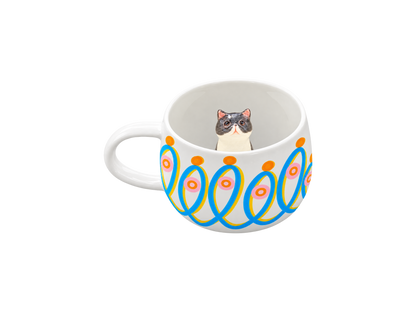 Tasse personnalisée Pois Dansants avec figurine d’animal modelée à l’intérieur