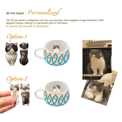 Options de position de la figurine sur la tasse personnalisée Pois Dansants