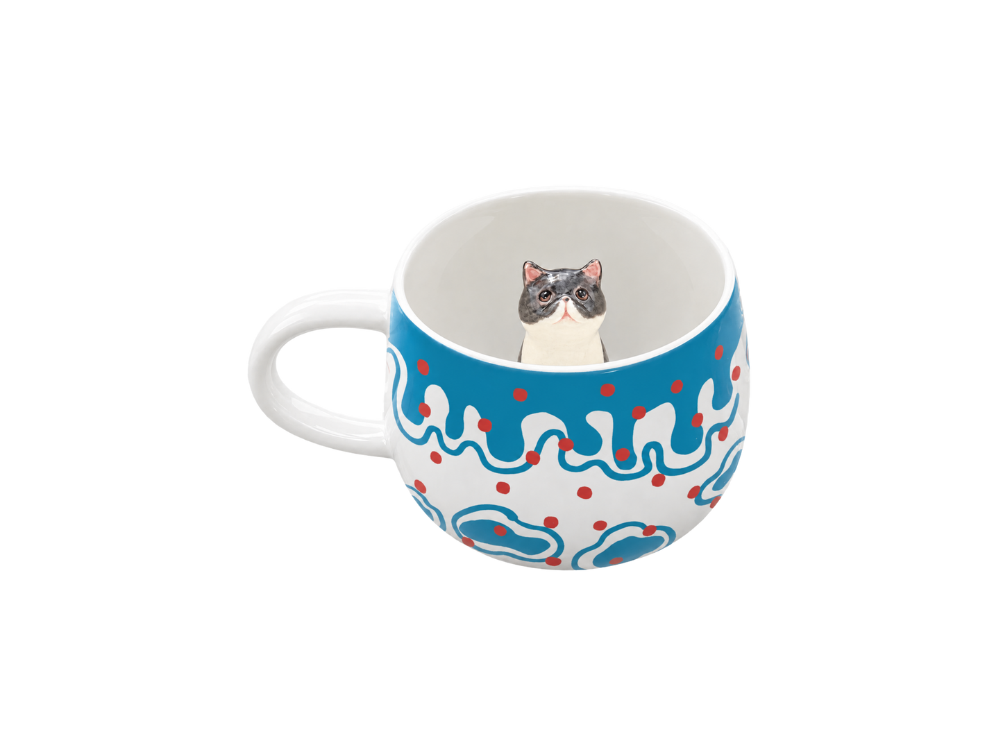 Tasse personnalisée Pois en Fête avec figurine d’animal modelée à l’intérieur