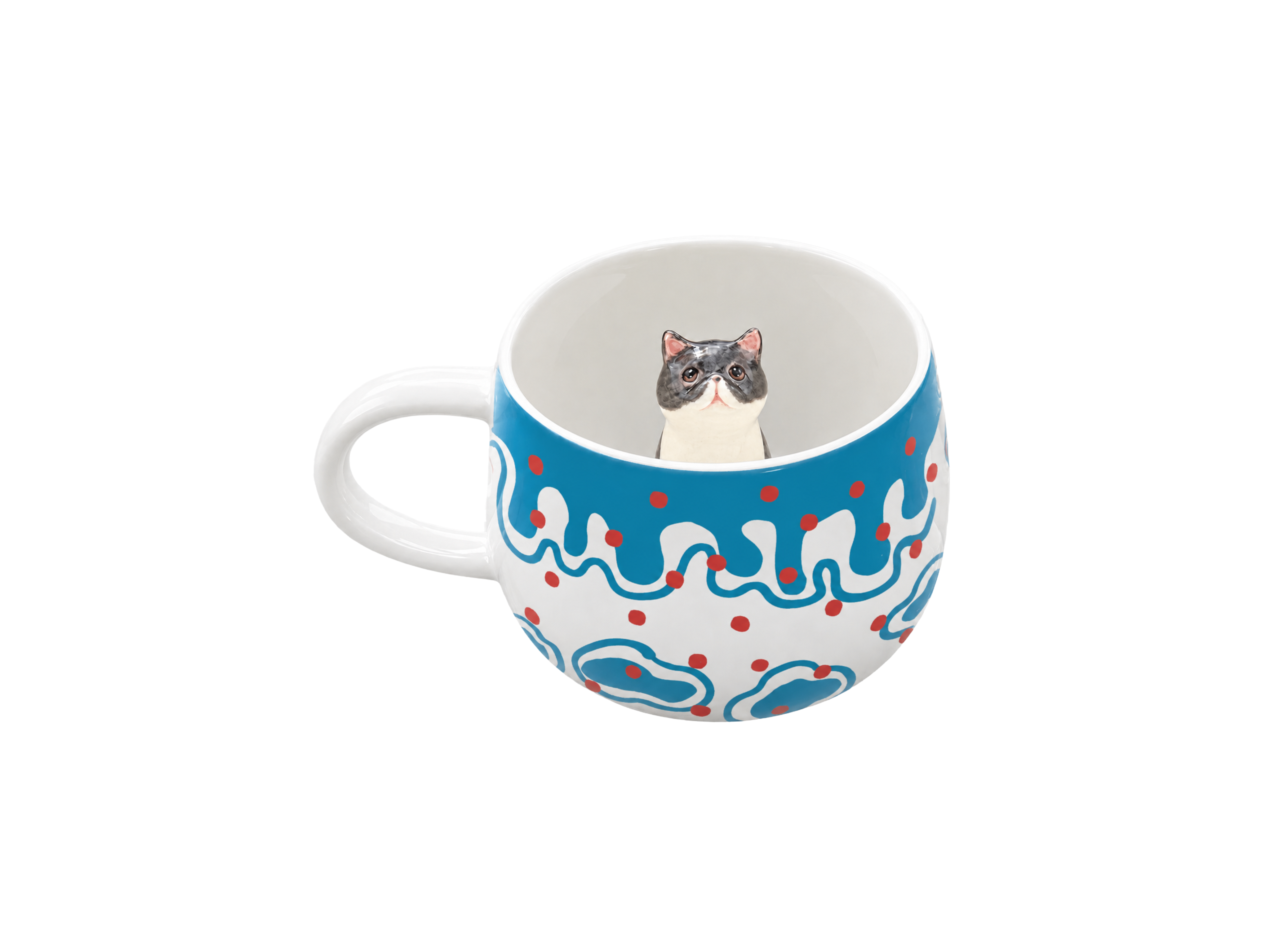 Tasse personnalisée Pois en Fête avec figurine d’animal modelée à l’intérieur