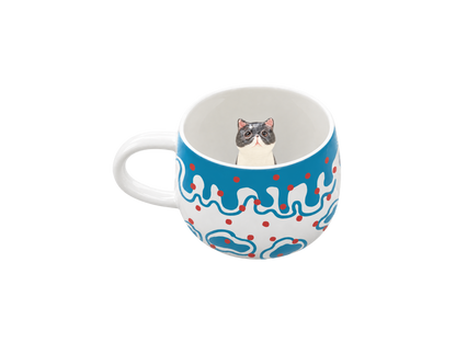Tasse personnalisée Pois en Fête avec figurine d’animal modelée à l’intérieur
