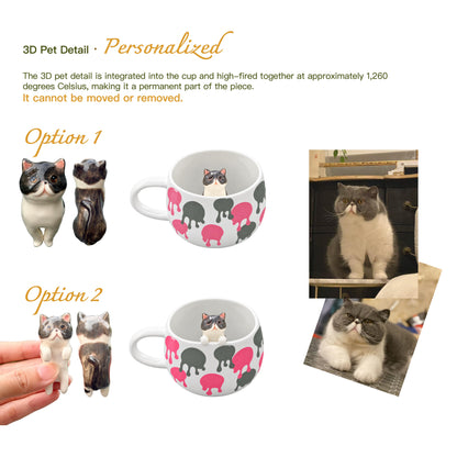 Options de position de la figurine sur la tasse personnalisée Pois Fondants