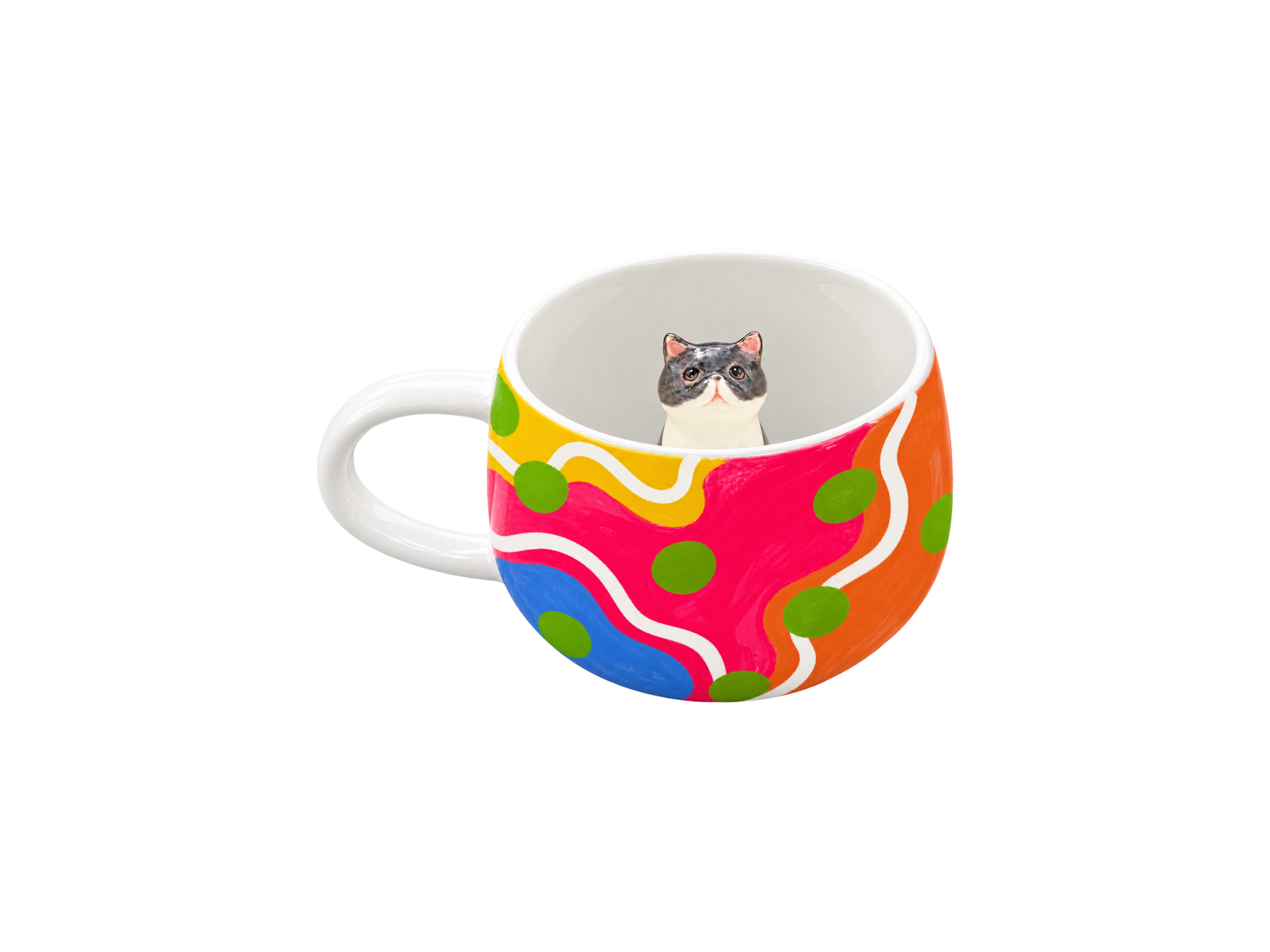 Tasse personnalisée Pois Pop avec figurine d’animal modelée à l’intérieur