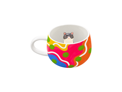 Tasse personnalisée Pois Pop avec figurine d’animal modelée à l’intérieur
