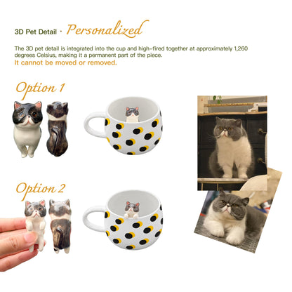 Options de position de la figurine sur la tasse personnalisée Pois Soleil