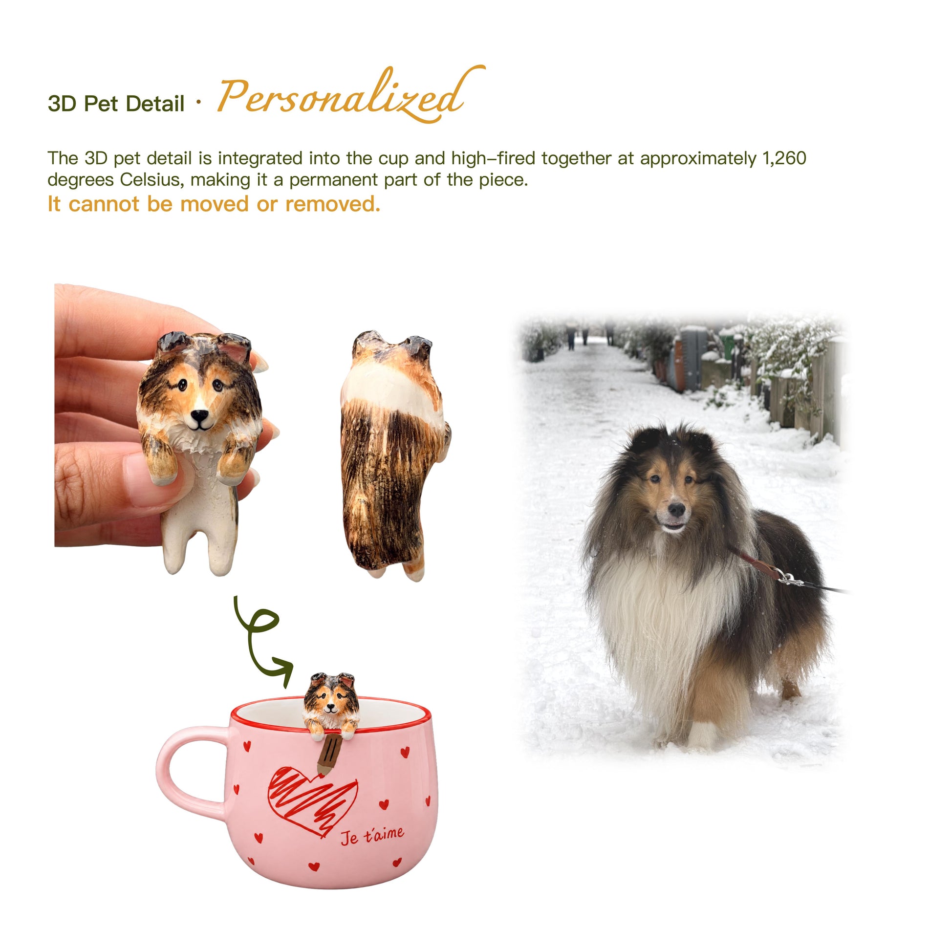 Figurine d’animal sculptée sur mesure pour la tasse personnalisée Un petit mot d’amour